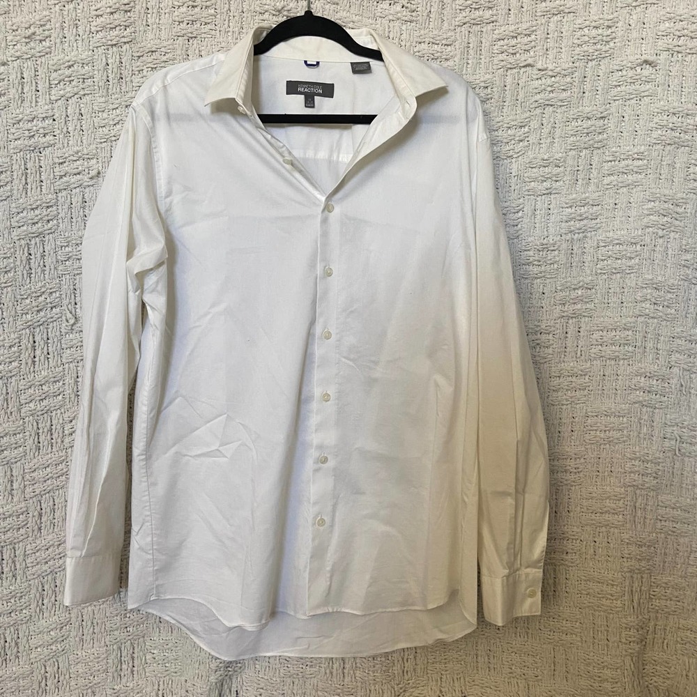 Reaction Kenneth Cole White Longsleeve  17 - 34/35 Slim Fit